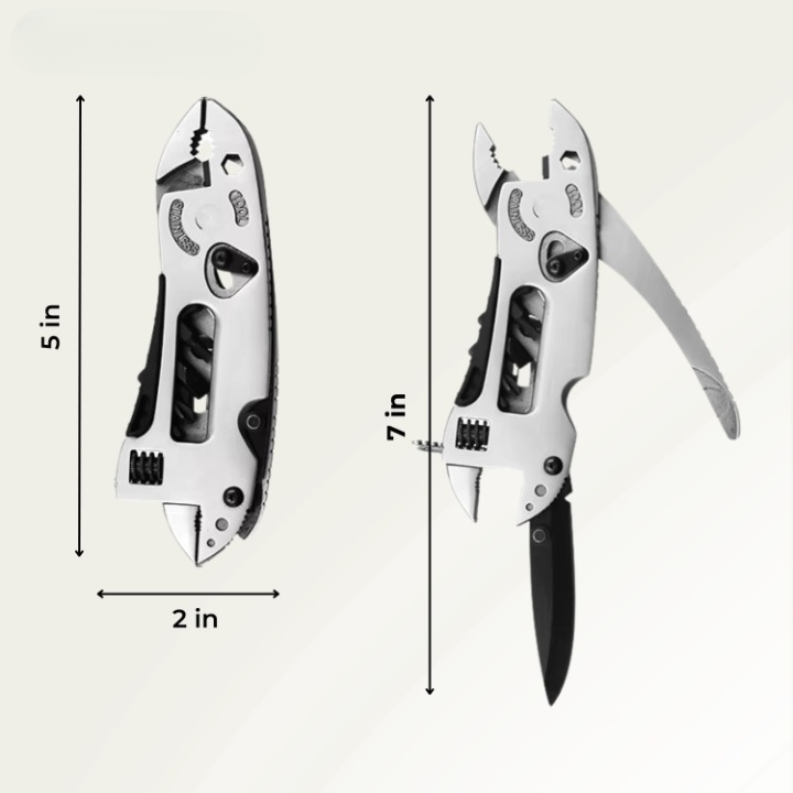 9-in-1 Multitool – Stainless Steel, 440C Blade & Foldable 12.2 cm