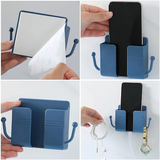 Wall-Mount Phone Charging Holder – Self-Adhesive, Cable Slot & 4 Colors
