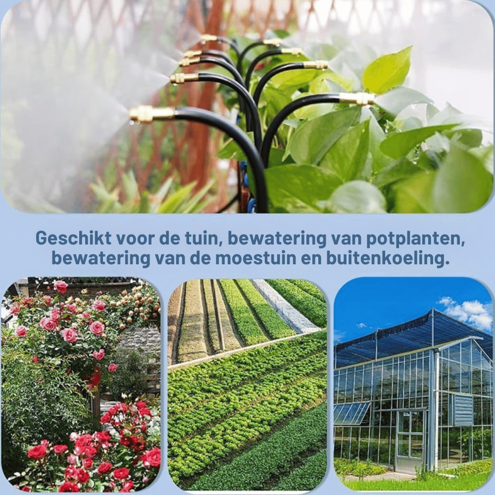 Automatic Garden Irrigation System – 360° Brass Nozzles, 2-5 Bar Pressure & 5-20m Lengths