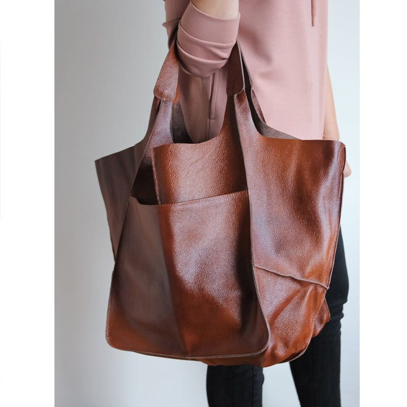Unisex Leather Weekender Duffel Bag – PU Leather, 32×28×35cm & Adjustable Straps