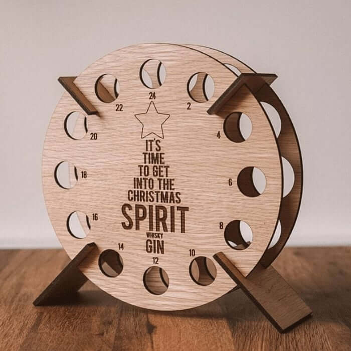 Wooden Christmas Advent Calendar Tree – Reusable Beer and Wine Holder