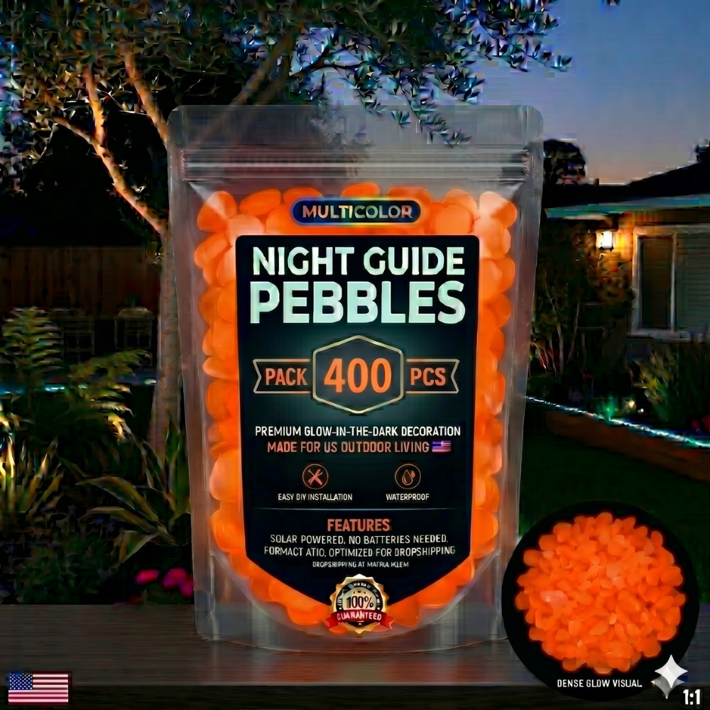 Glow-in-the-Dark Garden Pebbles – Solar-Charged Resin, 10-Hour Glow, Garden & Aquarium Safe