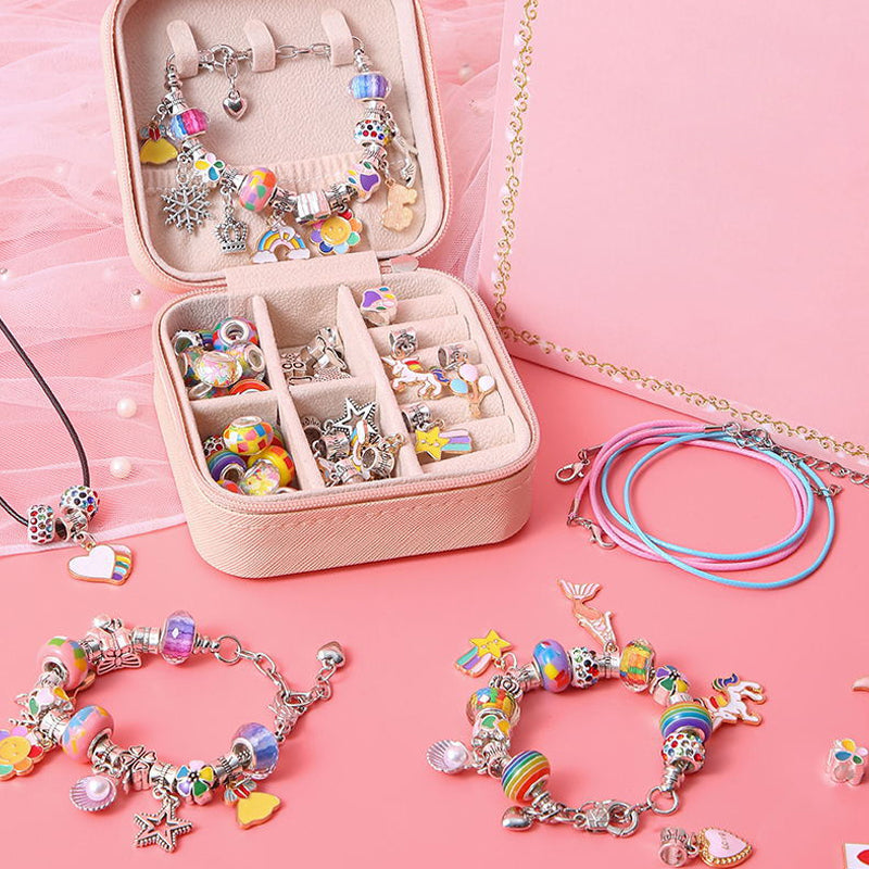 Kids DIY Bracelet Making Kit – 60+ Beads, Charms & 3 Bracelets