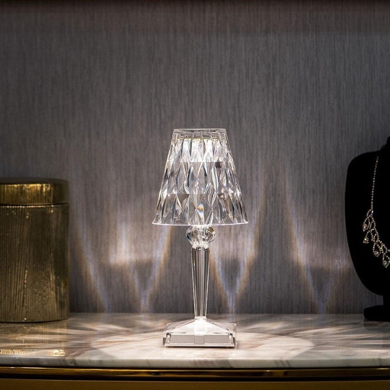 Crystal Table Lamp with Touch Control – LumeCrystal