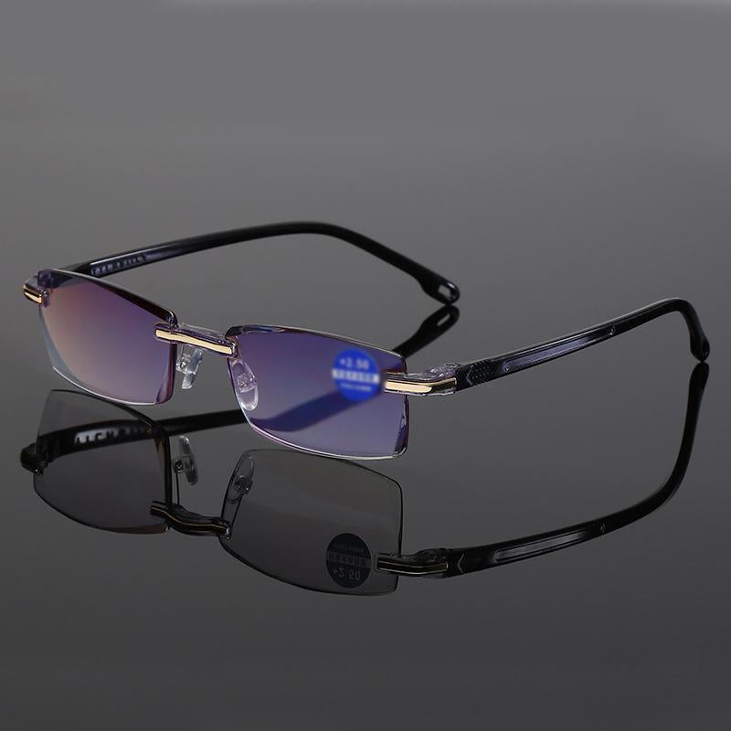 Reading Glasses with Blue Light Filter – Rimless TR90, 17g & +1.0 to +4.0