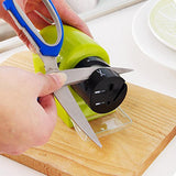 Electric Knife Sharpener – Automatic Angle Guide, Battery-Powered & Shavings Tray