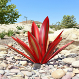 Solar Agave Garden Light – Handcrafted Metal, Weatherproof & Warm LED Glow