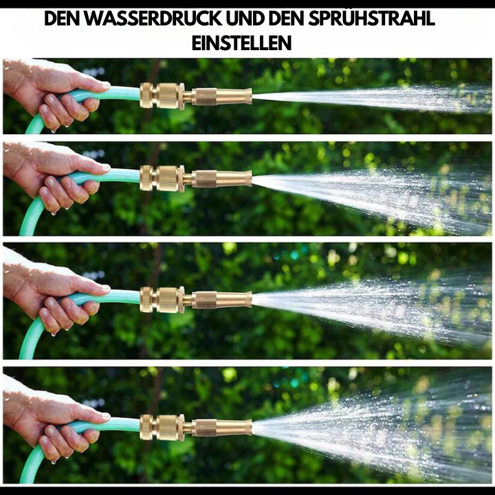 Adjustable High-Pressure Hose Nozzle – Brass & Stainless Steel, Fan/Jet Modes & 180 g
