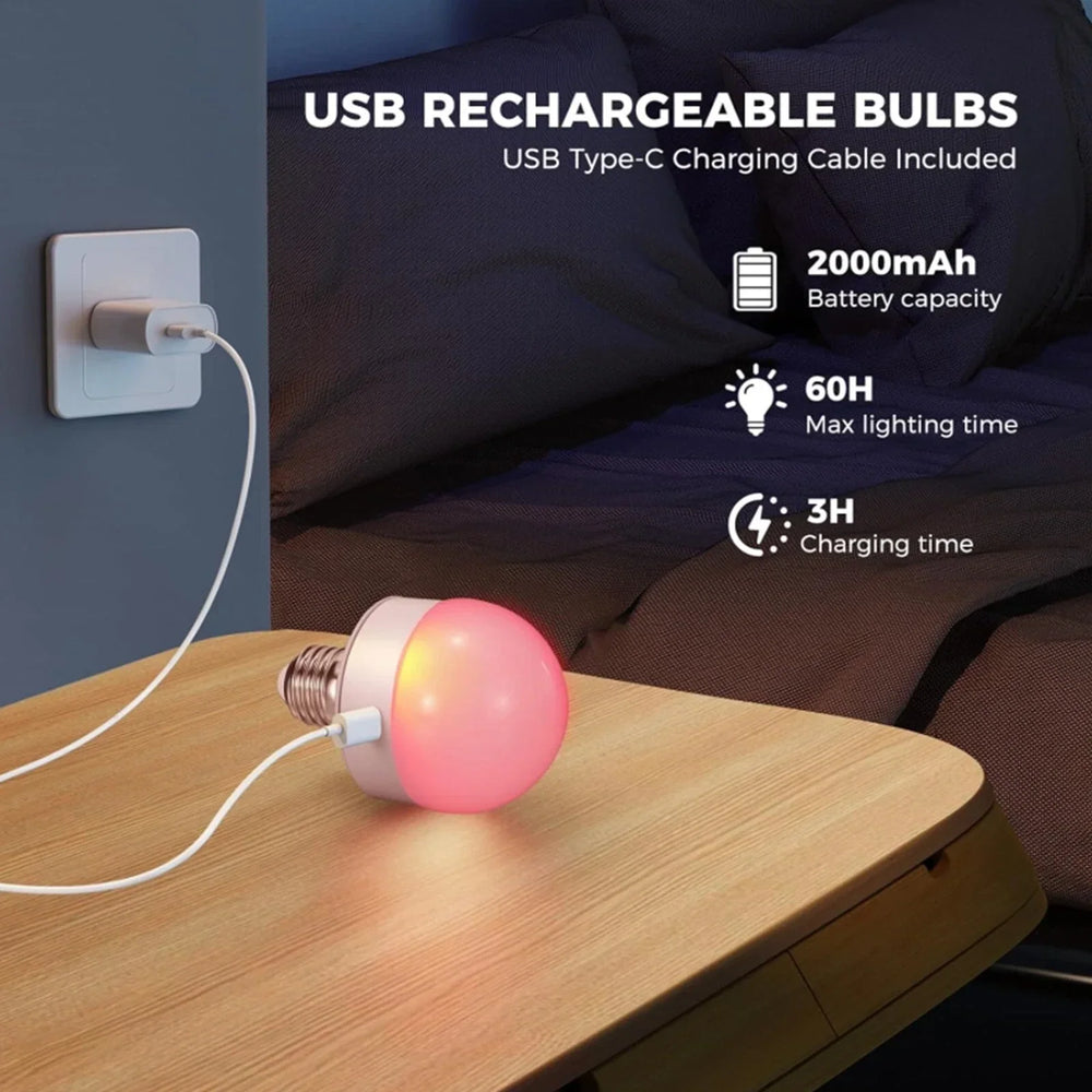 Optimized Product Title: **Wiederaufladbare RGB-LED-Lampe E27 mit Fernbedienung – Kabelloses Design für flexible Beleuchtung**