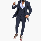 Men's Three-Piece Suit Set – Vest, Breathable Blazer & Notched Lapel Design