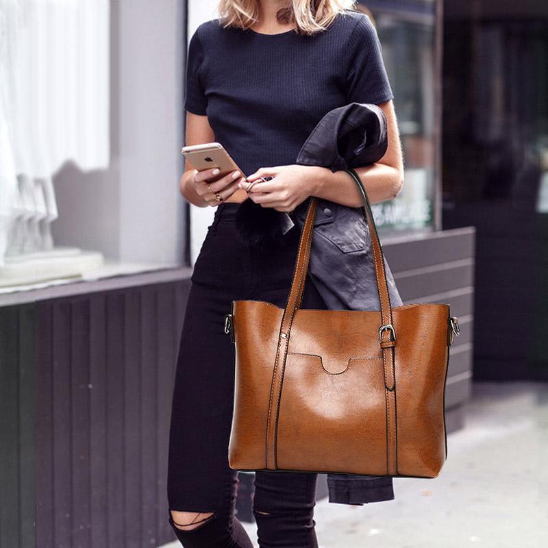 Women's Leather Handbag – Large Capacity, Adjustable Strap & 30×12×26cm PU Leather