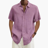 Men's Casual Shirt – Short Sleeve, Button Placket & Summer Style