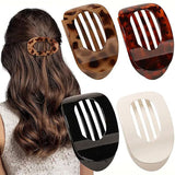 Women's Oval Hair Claw Clips – Seamless Non-Slip Matte Design, 4 & 6-Piece Sets