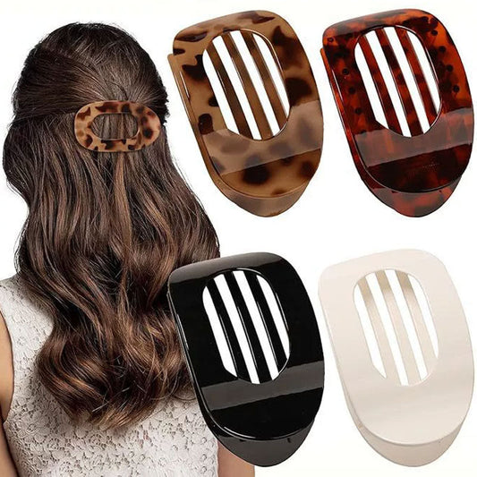 Women's Oval Hair Claw Clips – Seamless Non-Slip Matte Design, 4 & 6-Piece Sets