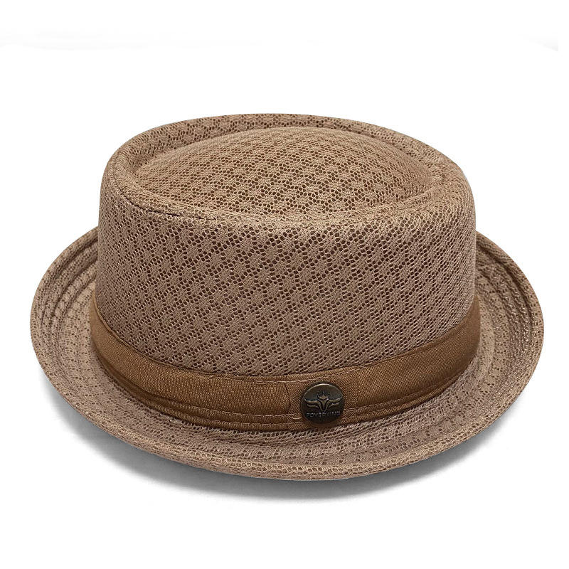 Pork Pie Mesh Hat – Breathable Summer Fedora, Unisex, Adjustable 58–60cm