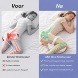 Memory Foam Knee Pillow – Ergonomic Crescent, Adjustable Strap & Washable Cover