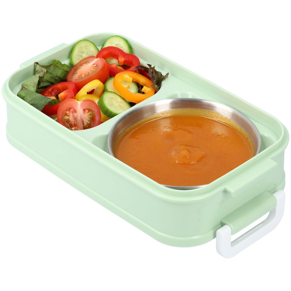 3-Tier Bento Lunch Box – Leakproof, Soup Container & Reusable Cutlery