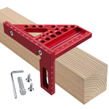 Aluminum Angle Ruler – 90° & 45° Measuring, Laser Scale & Pre-Drilled Holes
