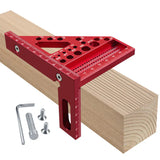 Precision Aluminium Woodworking Square with Drill Guide Holes – 90° & 45° Angles for Accurate Cuts