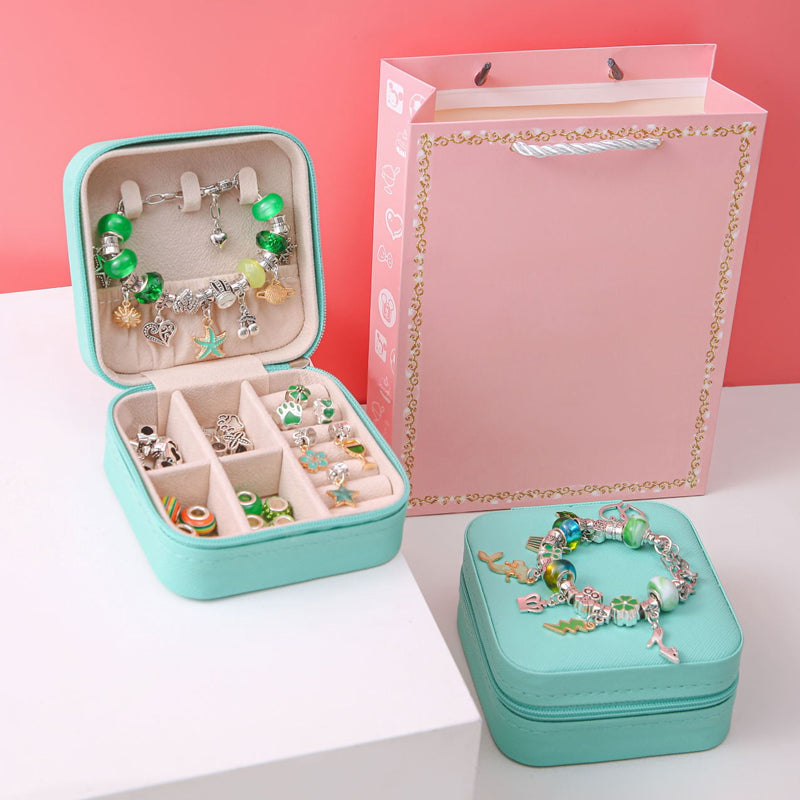 Kids DIY Bracelet Making Kit – 60+ Beads, Charms & 3 Bracelets