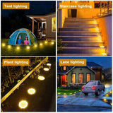 Solar Garden Pathway Lights – 12 LEDs, Warm White & Set of 8 with Ground Stakes