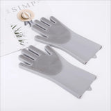 Silicone Dish Gloves – Built-In Scrub Bristles, Heat-Resistant & Reusable