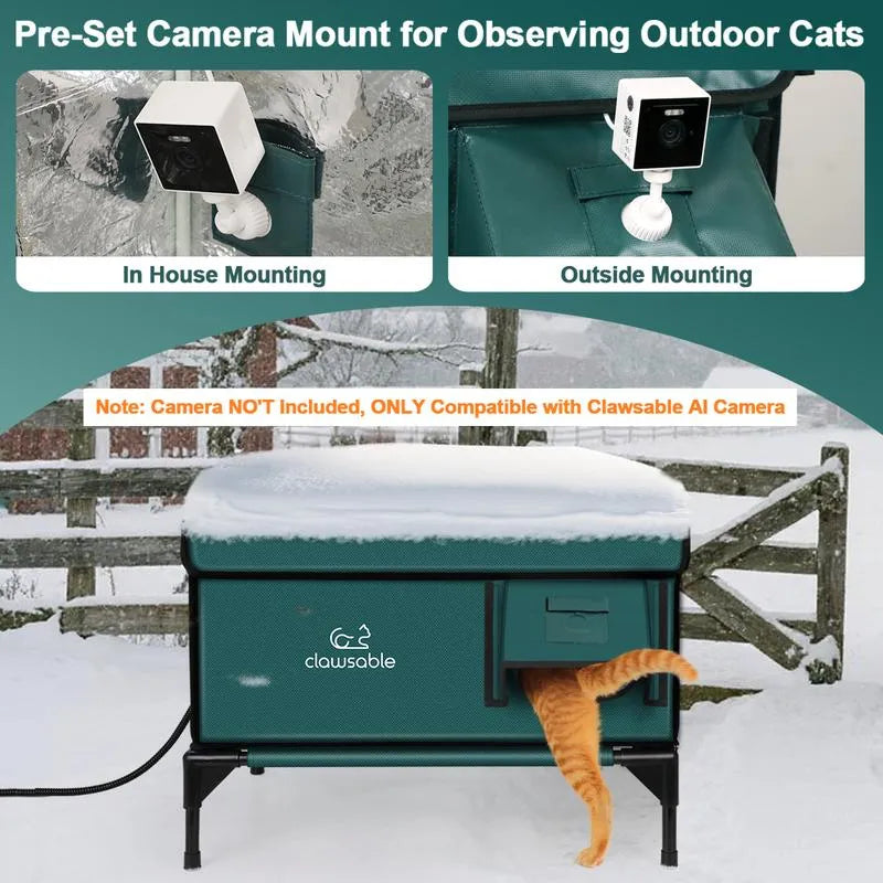 Heated Outdoor Cat House – Waterproof, Insulated & Raised Platform