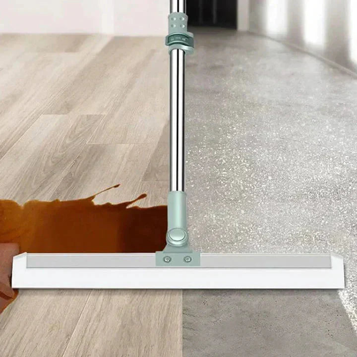 Telescopic Floor Squeegee Mop – 180° Swivel Head, Silicone Blade, 78–126cm