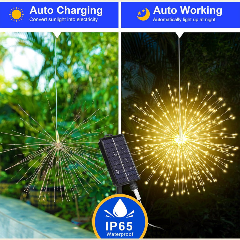 Solar LED Firework Lights – Automatic Outdoor Decorative Lighting for Gardens & Patios