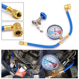 AC Charging Hose with Pressure Gauge – R134A/R12/R22, 0–350 psi, Quick-Connect