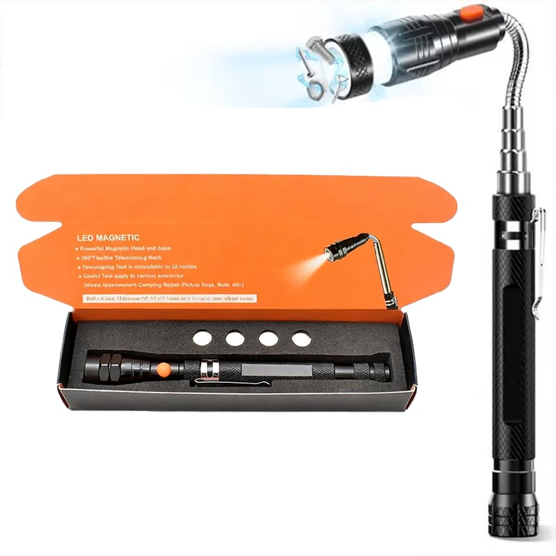 Magnetic Pickup Tool – 57.5cm Extendable, 3 LEDs & 360° Rotating Head