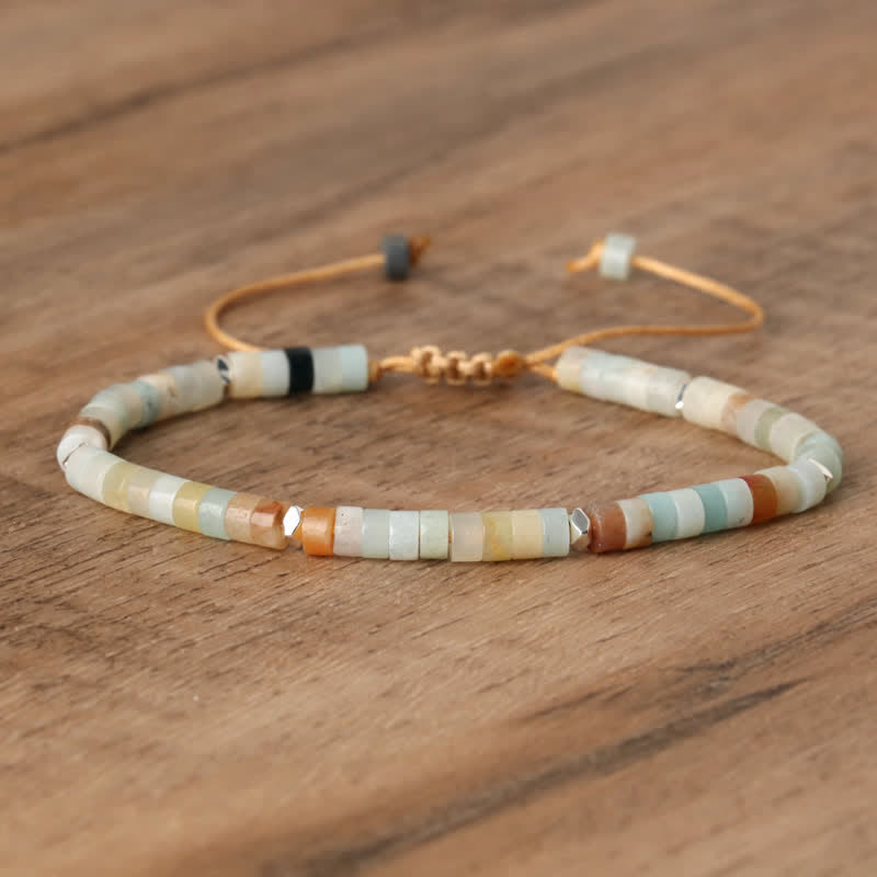 Seraphina – Braided Bracelet with 2.4mm Natural Stone Beads
