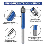 4-teiliges Bündiger Fräser-Set – Präzise Kantenbearbeitung für Holz, Kunststoff und Metall