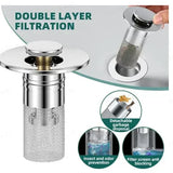 Stainless Steel Drain Strainer – Pop-Up Stopper, Hair Catcher & Tool-Free Install