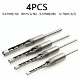 Square Hole Mortise Drill Bit Set – Carbon Steel, 4-Piece & 6.4-12.7mm