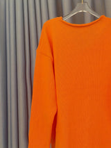 Ladies oversized jumper with V-neck & pattern - Alenia - 5