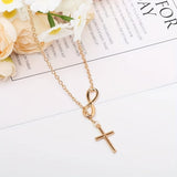 Necklace Cross Pendant Silver Vintage Mothers Day Gift