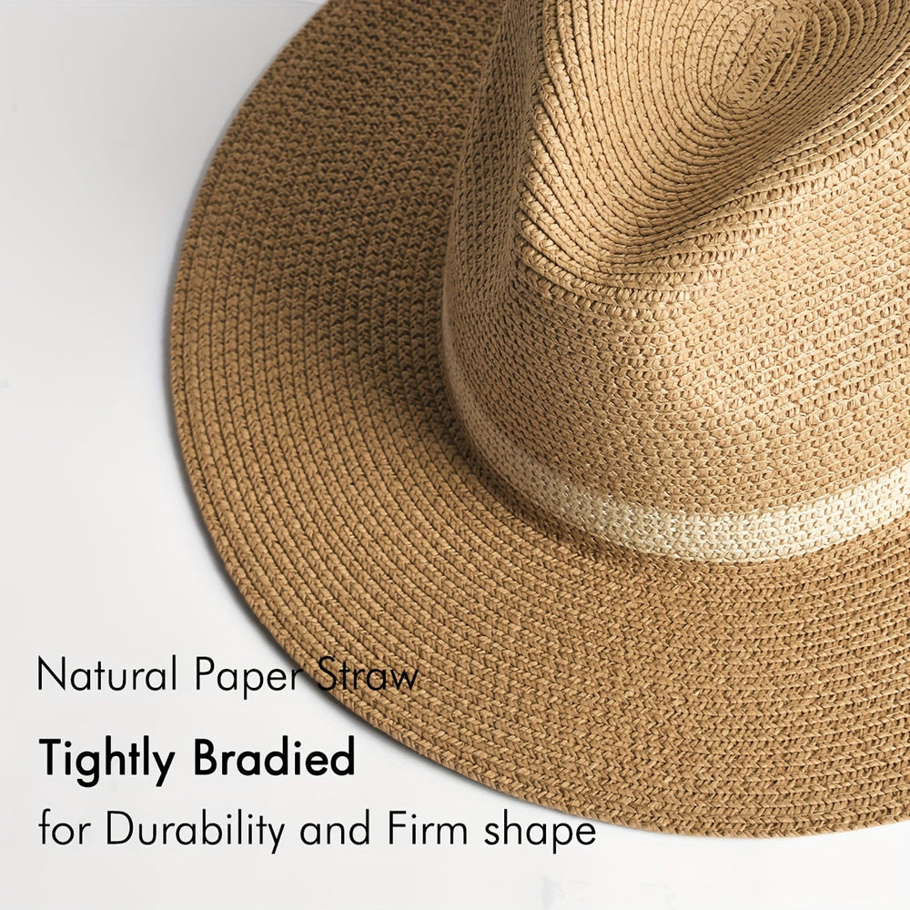 Wide-Brim Sun Hat – Unisex, Breathable Paper Straw & UV Protection