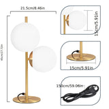 Modern Golden Table Lamp | White Glass Globe Design