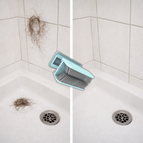 Silicone Shower Hair Catcher – 3M Adhesive, 10×8cm & Reusable 2-Pack