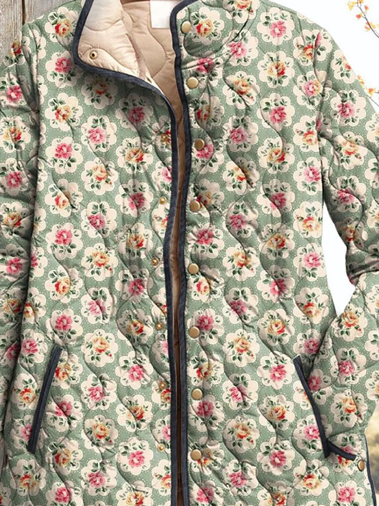 Optimized Product Title: "Damen Vintage Blumenjacke - Süße Kunstdruckjacke für Frühjahr/Sommer" 

This title includes relevant keywords while maintaining clarity and appeal for potential customers.