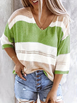 Enhanced Product Title: Olga™ - Lässiger Gestreifter V-Ausschnitt Pullover für Damen | Bequemer, Stilvoller Strickpullover für Alltag und Freizeit

This optimized title includes relevant keywords while maintaining clarity and appeal for potential customer