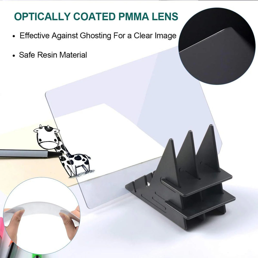 Optical Drawing Projector Board – PMMA Lens, Smartphone Tracing & 3 Sizes