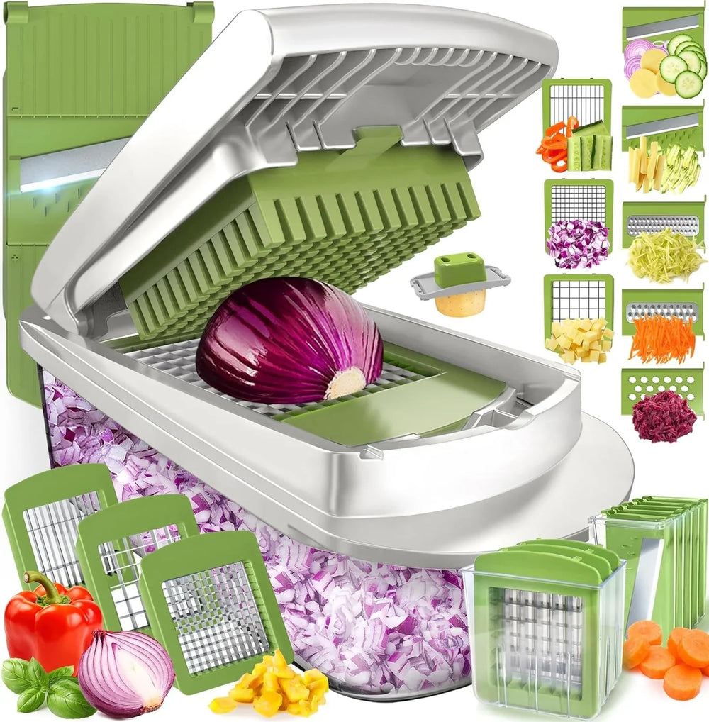 Optimized Product Title: **Multifunktionaler Gemüseschneider mit 8 Klingen – Hacken, Schneiden, Reiben & Würfeln für Effiziente Küchenarbeit** 

This title includes relevant keywords while enhancing clarity and appeal for potential buyers.