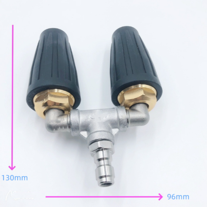 High-Pressure Dual Nozzle – Stainless Steel, 0.25" Quick-Connect & Rotating Turbo