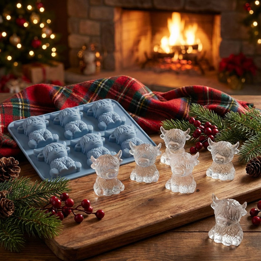Highland Cow Ice Cube Tray – Silicone, 6 Cavities & BPA-Free