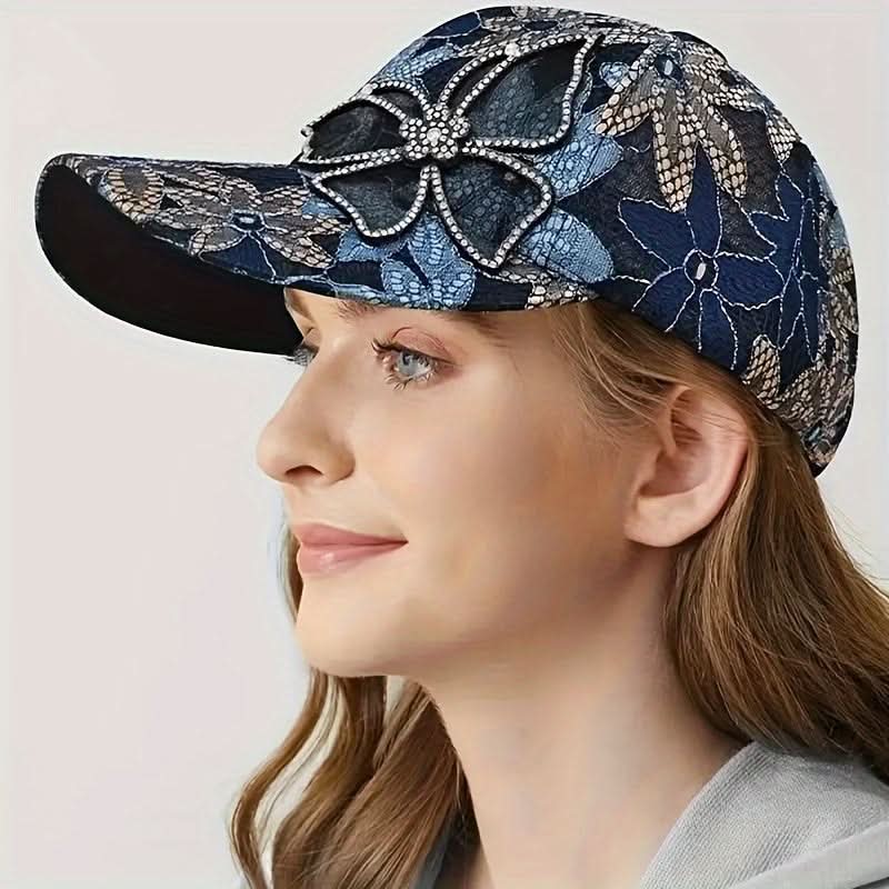 Women's Sequin Butterfly Baseball Cap – Breathable Mesh, Adjustable & Size M 56-58cm