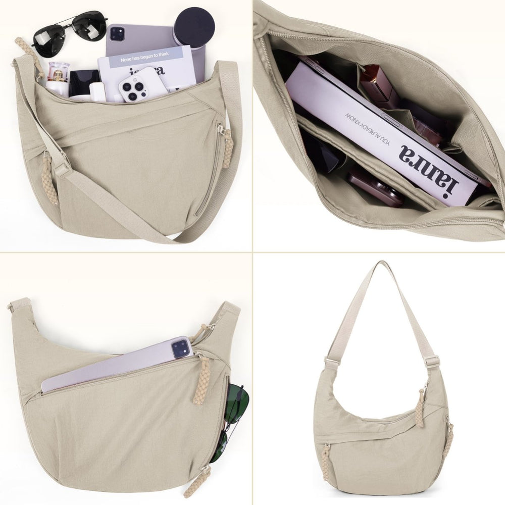 Nylon Crossbody Bag – Multiple Compartments, Adjustable Strap, 34×22cm, Unisex
