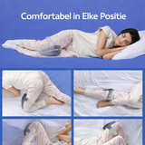 Memory Foam Knee Pillow – Ergonomic Crescent, Adjustable Strap & Washable Cover