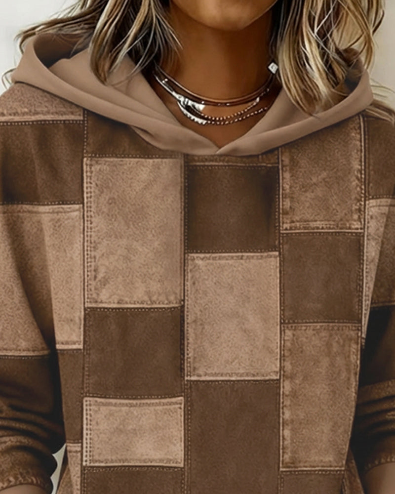 Stylish Long Sleeve Checkered Hoodie for Men & Women - Comfortable & Trendy Casual Wear